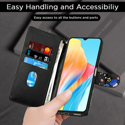 Black flower Wallet flip case for Oppo A38/A18 4G – Pikkme – photo 7