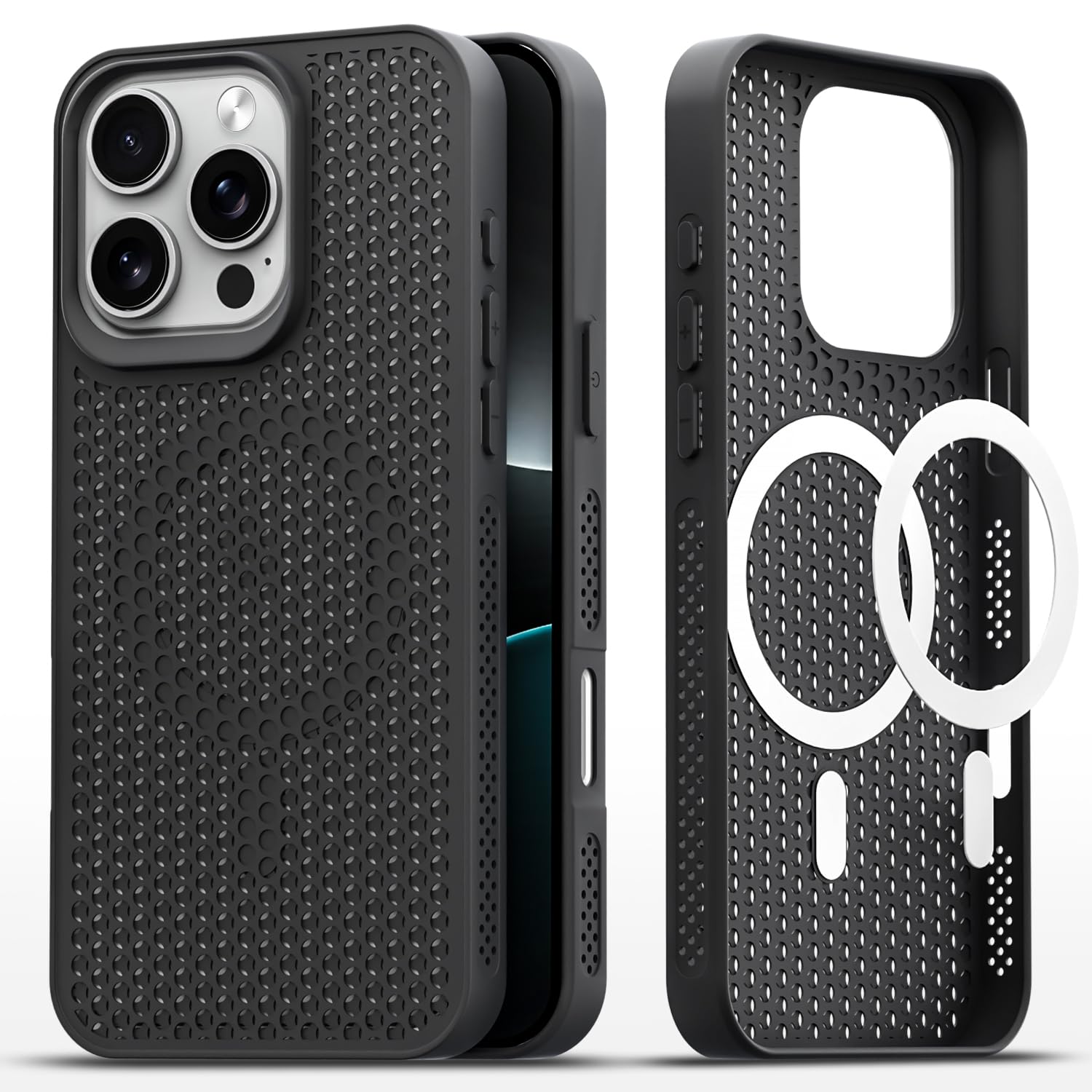 Pikkme black MagSafe mobile back cover for iPhone 16 Pro