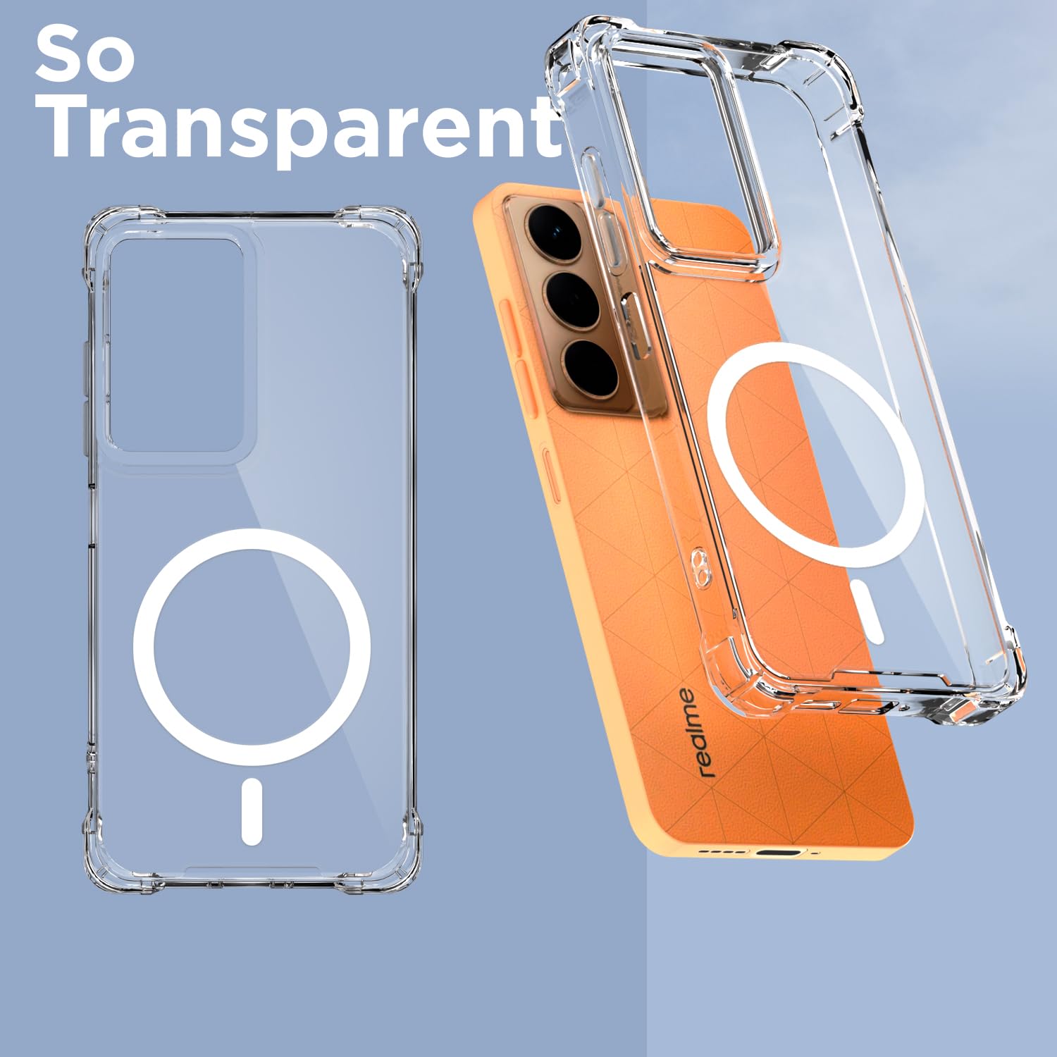 Pikkme transparent mag-safe back cover for Realme Narzo 80x/P3x/14X 5G – photo 2