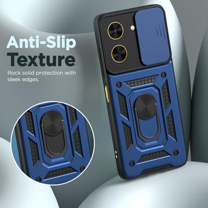 Pikkme Poco C71 D10 Tough Armor Back Cover (Blue)