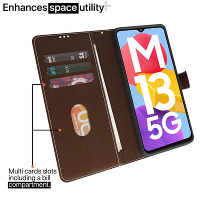 Pikkme Samsung M13 5G brown & coffee flip case – photo 2
