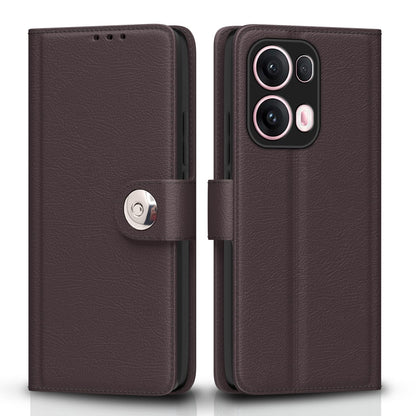 Oppo Reno 13 Pro 5G Button mobile flip cover in coffee by Pikkme
