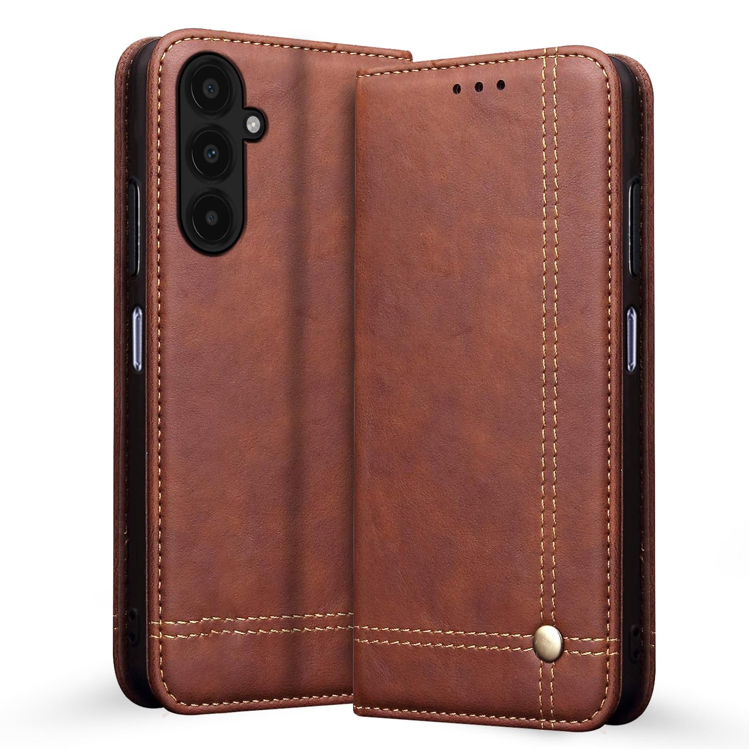 Brown mobile flip cover for Samsung A25 5G – Pikkme