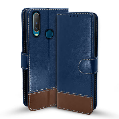 Pikkme Vivo Y12/Y15/Y17/U10 Magnetic blue & brown flip cover