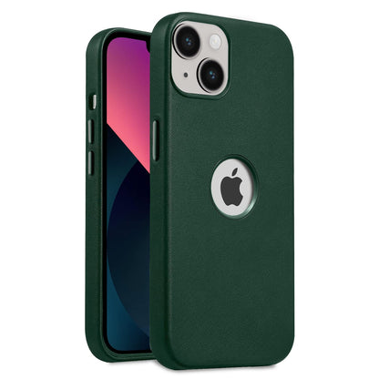 Pikkme shirt green Leather mobile back cover for iPhone 13