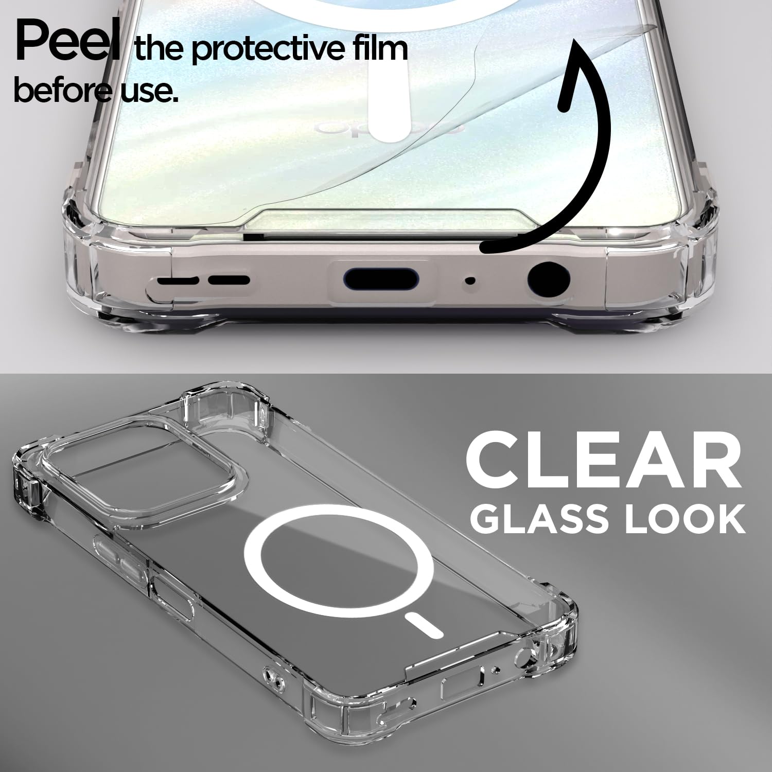 Pikkme Oppo A5x Mag-Safe Shockproof PC + TPU Back Cover (Transparent)