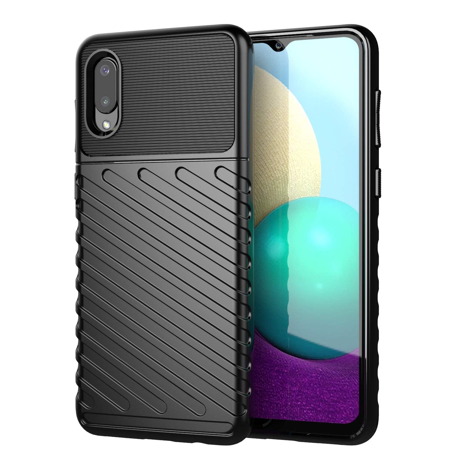 Samsung M02 Matte mobile back cover in black by Pikkme – photo 3