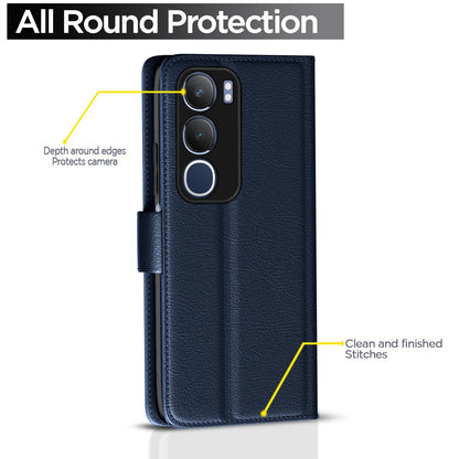 Blue wallet flip cover for Vivo Y19s – Pikkme – photo 4
