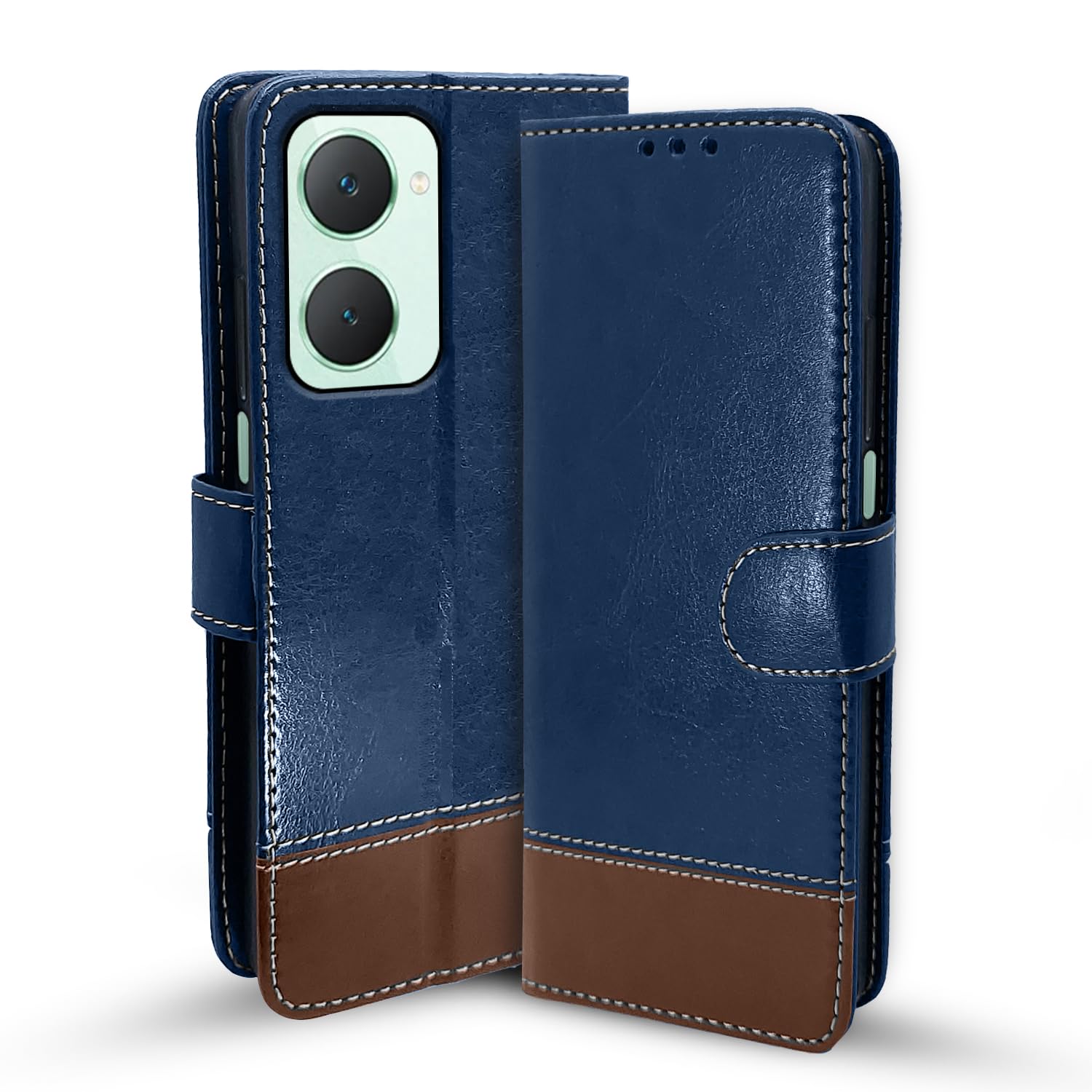 iQOO Z9 Lite 5G/Vivo T3 Lite 5G/Vivo Y18/Y18e/Y03 flip case in blue & brown by Pikkme