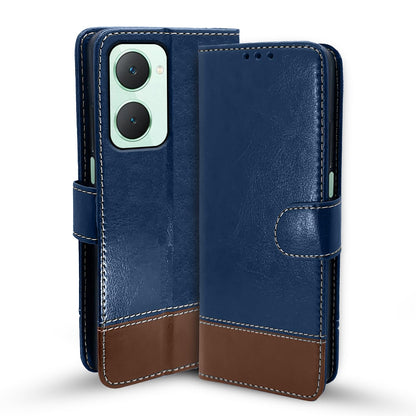 iQOO Z9 Lite 5G/Vivo T3 Lite 5G/Vivo Y18/Y18e/Y03 flip case in blue & brown by Pikkme