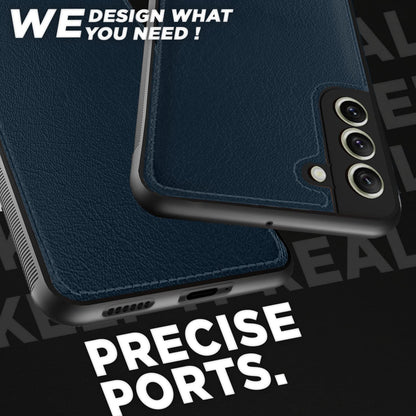 Samsung S22 Leather mobile back cover in blue by Pikkme – photo 3