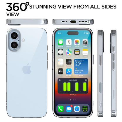 Pikkme iPhone 16 Plus Trans 2 mm Soft TPU Shockproof Back Cover (Transparent)
