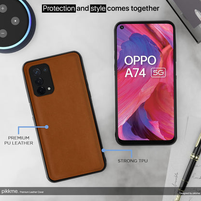 Pikkme camel Leather mobile cover for Oppo A74 5G – photo 4