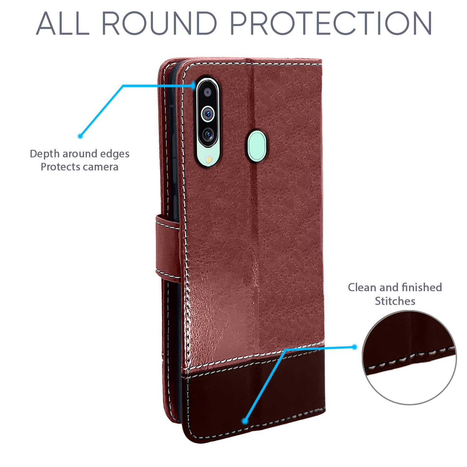Pikkme Samsung M40 Magnetic brown & coffee flip case – photo 4