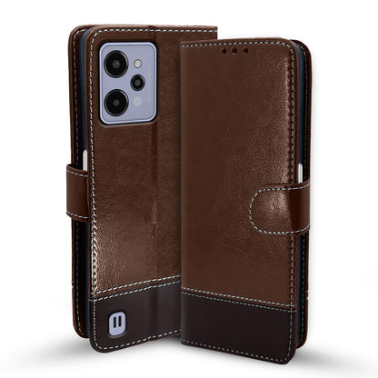 Pikkme Realme C31 Magnetic brown & coffee mobile flip cover