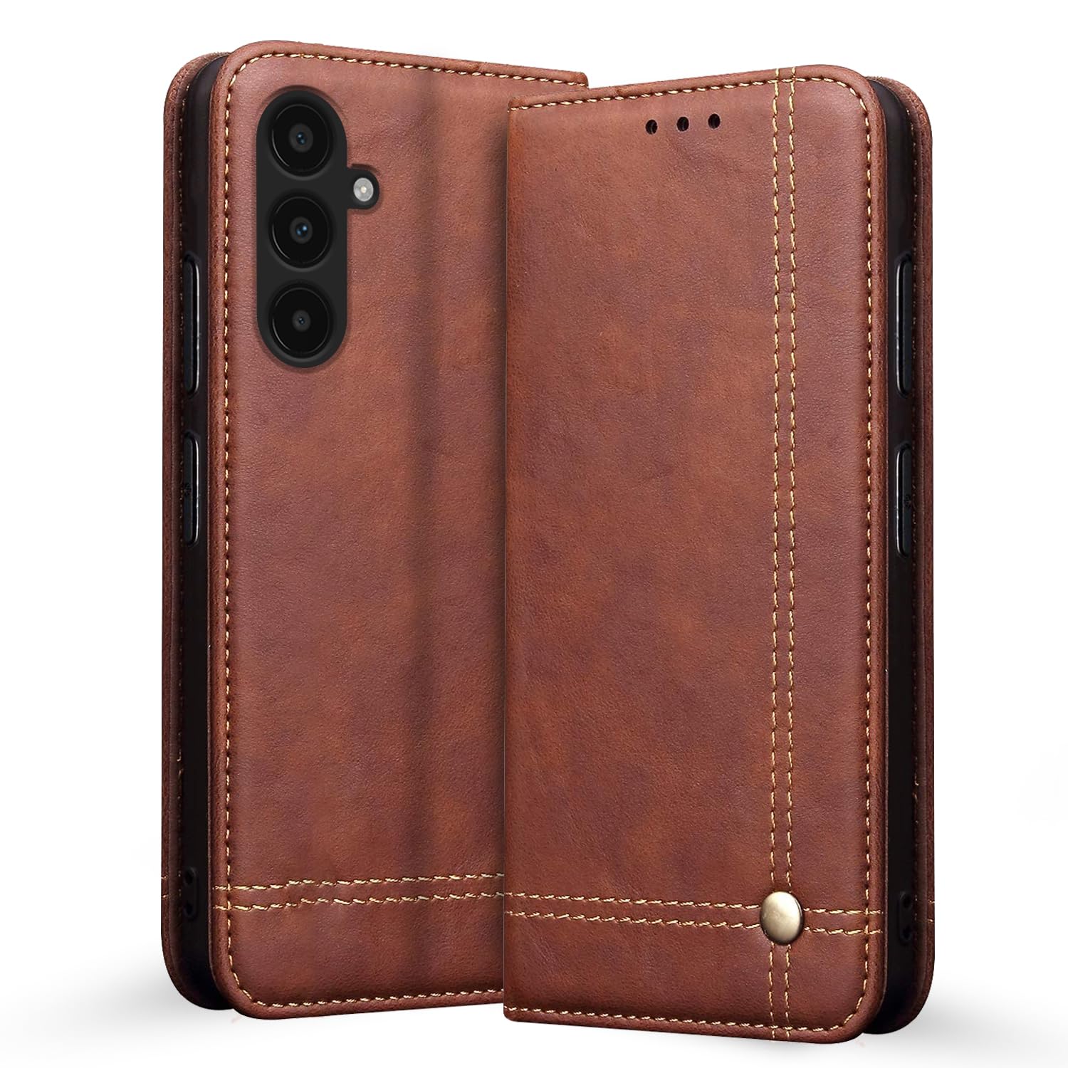 Brown flip cover for Samsung A35 5G – Pikkme