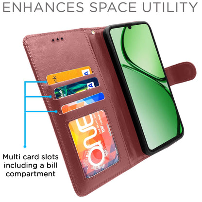 Brown wallet flip cover for Realme C63 4G – Pikkme – photo 2