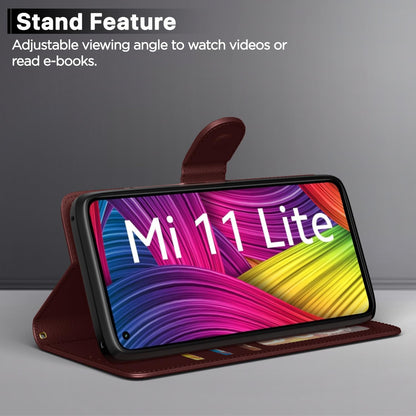 Pikkme brown wallet flip cover for Mi 11 Lite – photo 3