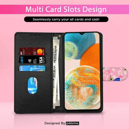 Pink flower mobile flip cover for Samsung A23/A23 5G – Pikkme – photo 2