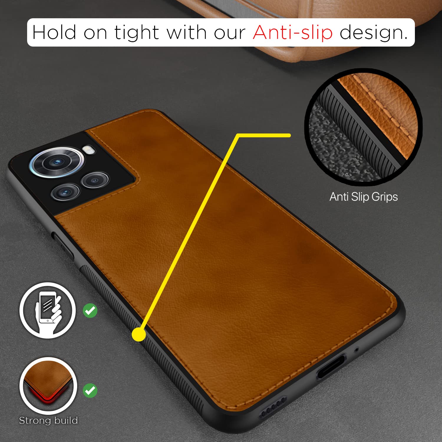 Pikkme OnePlus 10R 5G Leather brown phone cover – photo 5