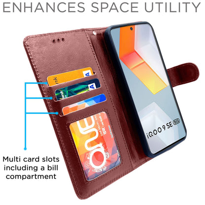 iQOO 9 SE 5G Magnetic flip cover in brown by Pikkme – photo 3