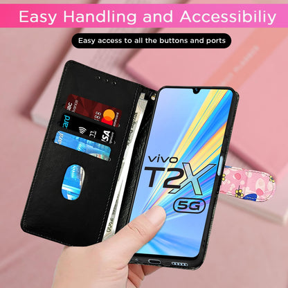 Pikkme Vivo T2X/Y16/Y56 5G pink flower flip case – photo 4