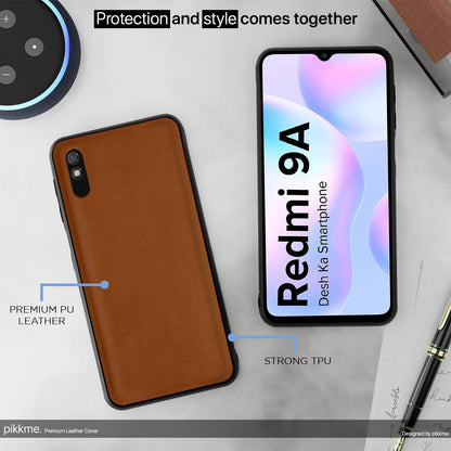 Pikkme camel Leather mobile back cover for Redmi 9A/9i/9A Sport – photo 5