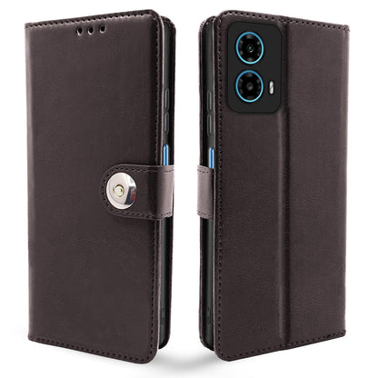 Moto G34/G45 5G Button mobile flip cover in coffee by Pikkme