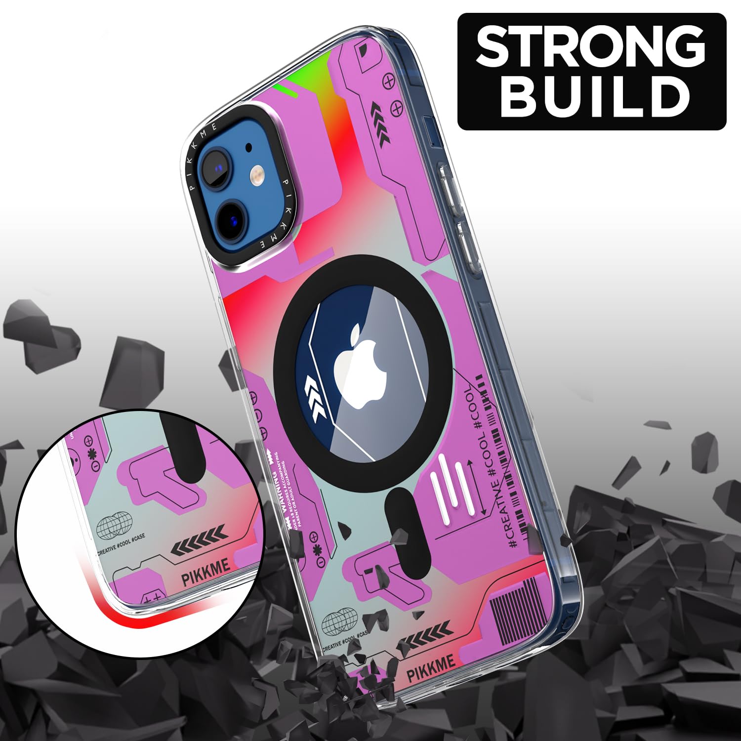 Pikkme iPhone 12/12 Pro Printmagsafe Back Cover (Pink)