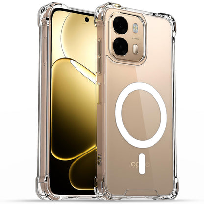 Oppo A6 Pro 5G mobile back cover in transparent mag-safe by Pikkme