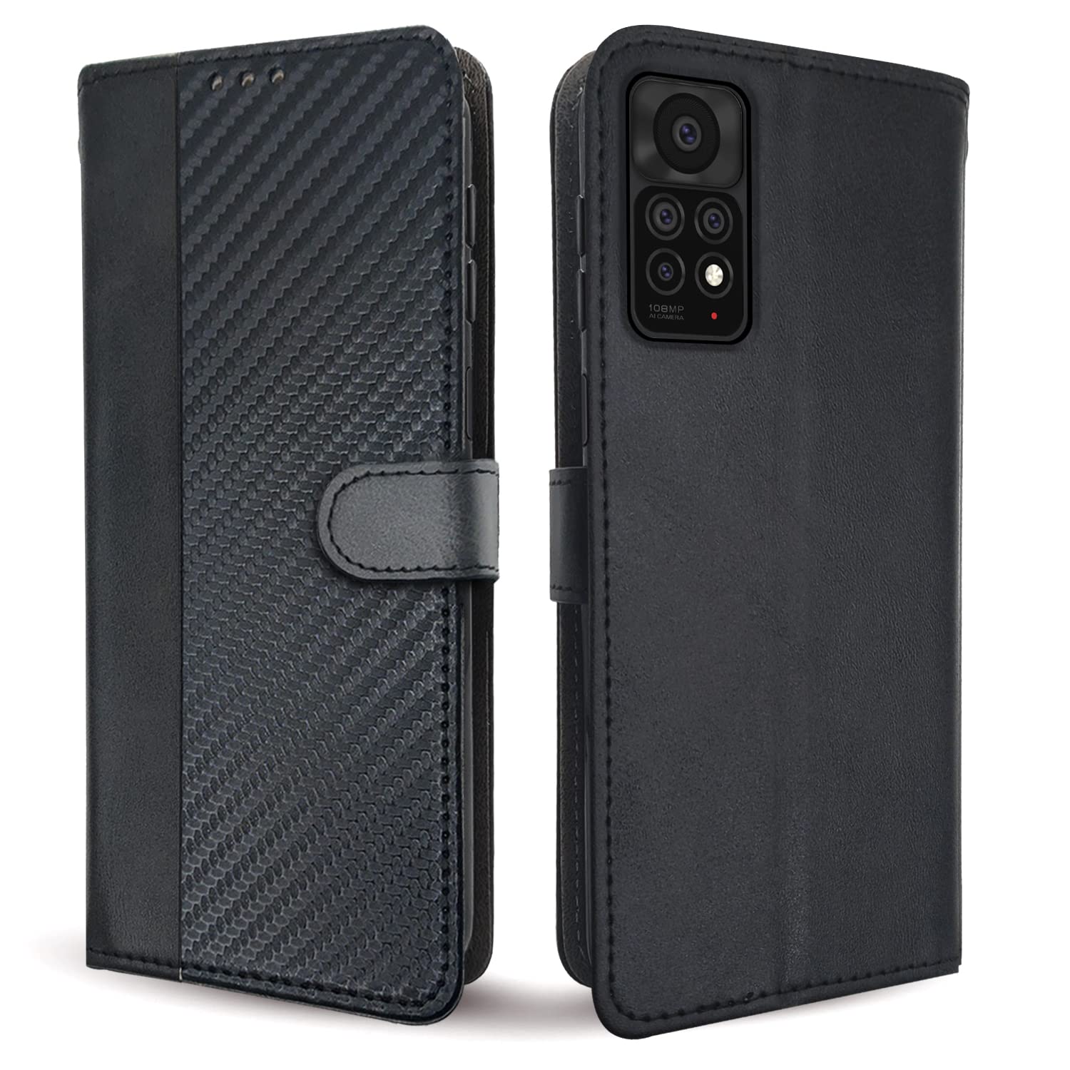 Pikkme black Wallet mobile flip cover for Redmi Note 11 Pro/Note 11 Pro Max