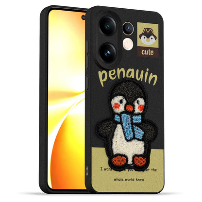 Pikkme black Plush Patch back cover for Vivo V60/T4 Pro 5G