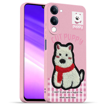 Pikkme iQOO Z10 Lite/Vivo T4 Lite 5G Plush Patch pink back cover