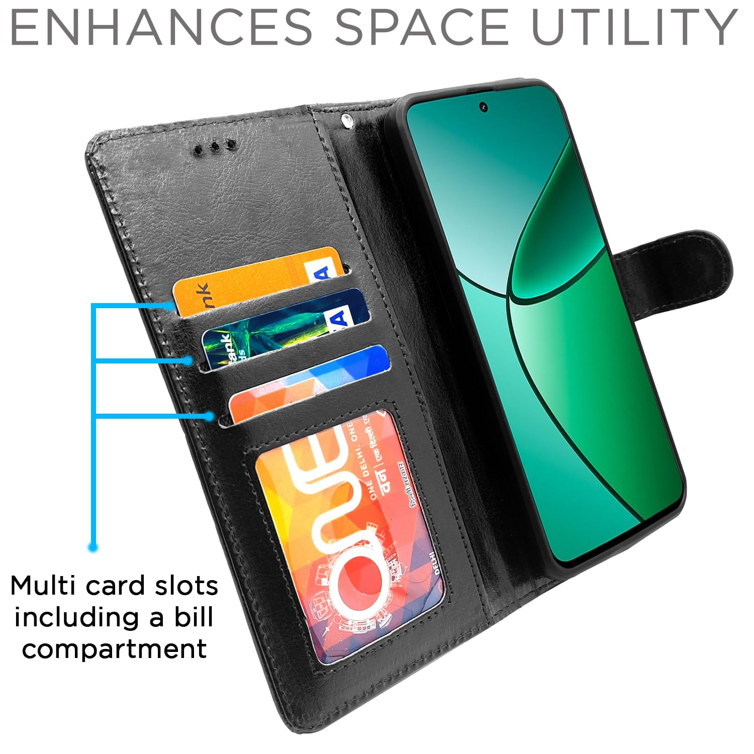 Pikkme Realme 12 Plus/P1/Narzo 70/70 Pro 5G Wallet black flip case – photo 5