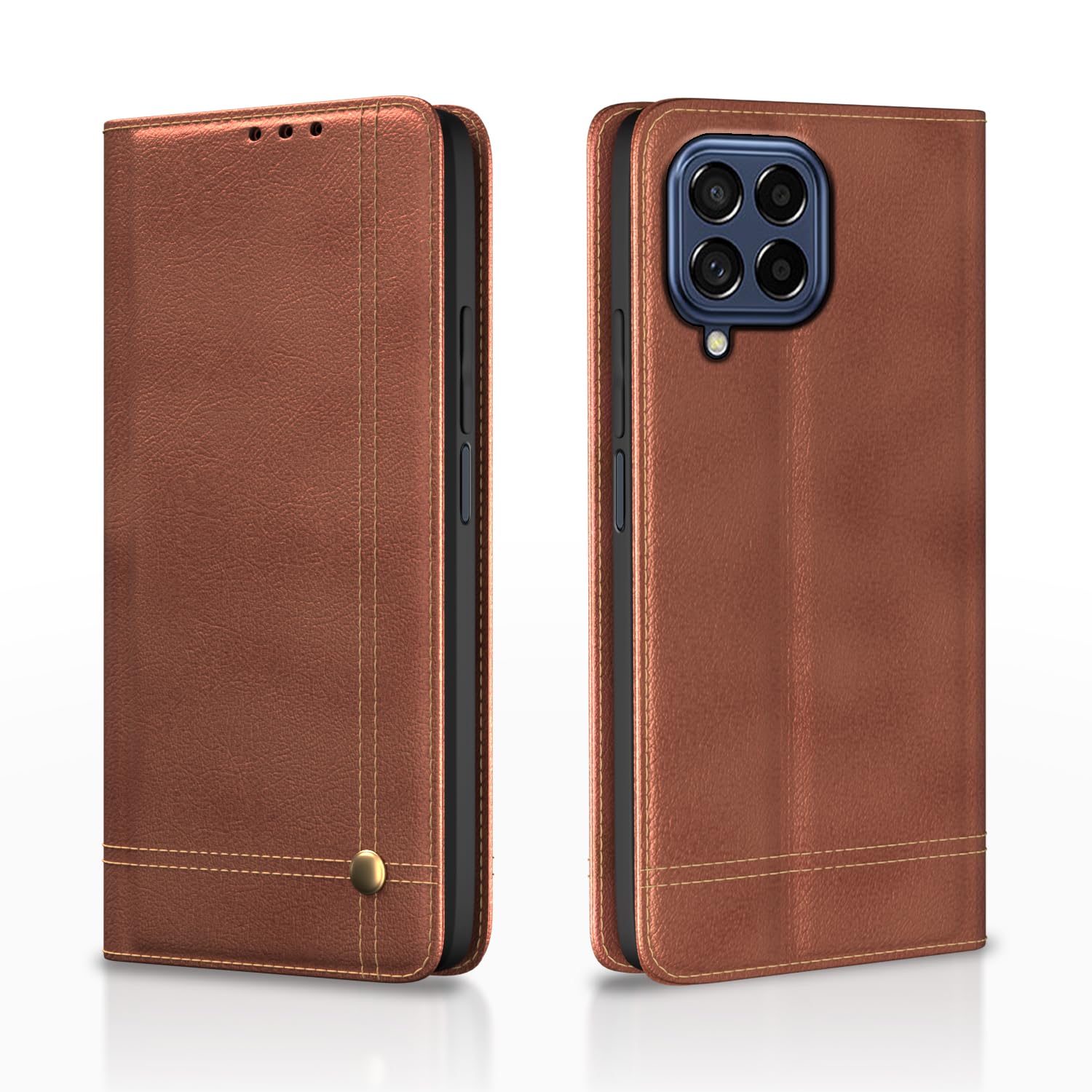 Samsung M53 5G Magnetic flip cover in brown by Pikkme