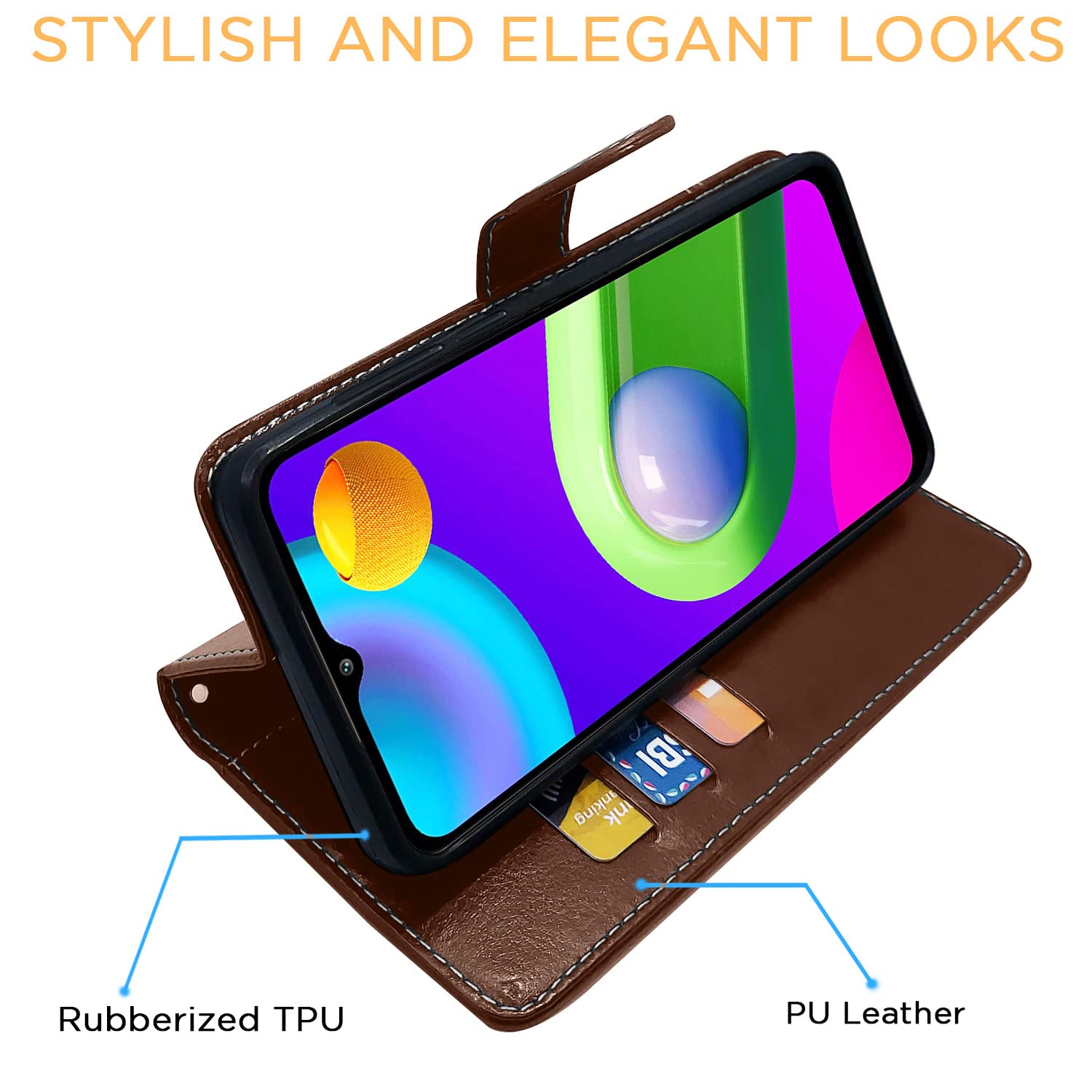 Pikkme brown & coffee Magnetic flip cover for Samsung M02 – photo 5