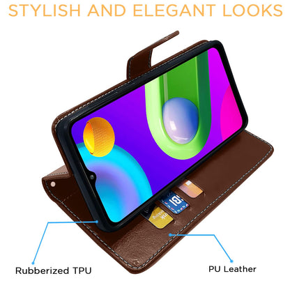 Pikkme brown & coffee Magnetic flip cover for Samsung M02 – photo 5