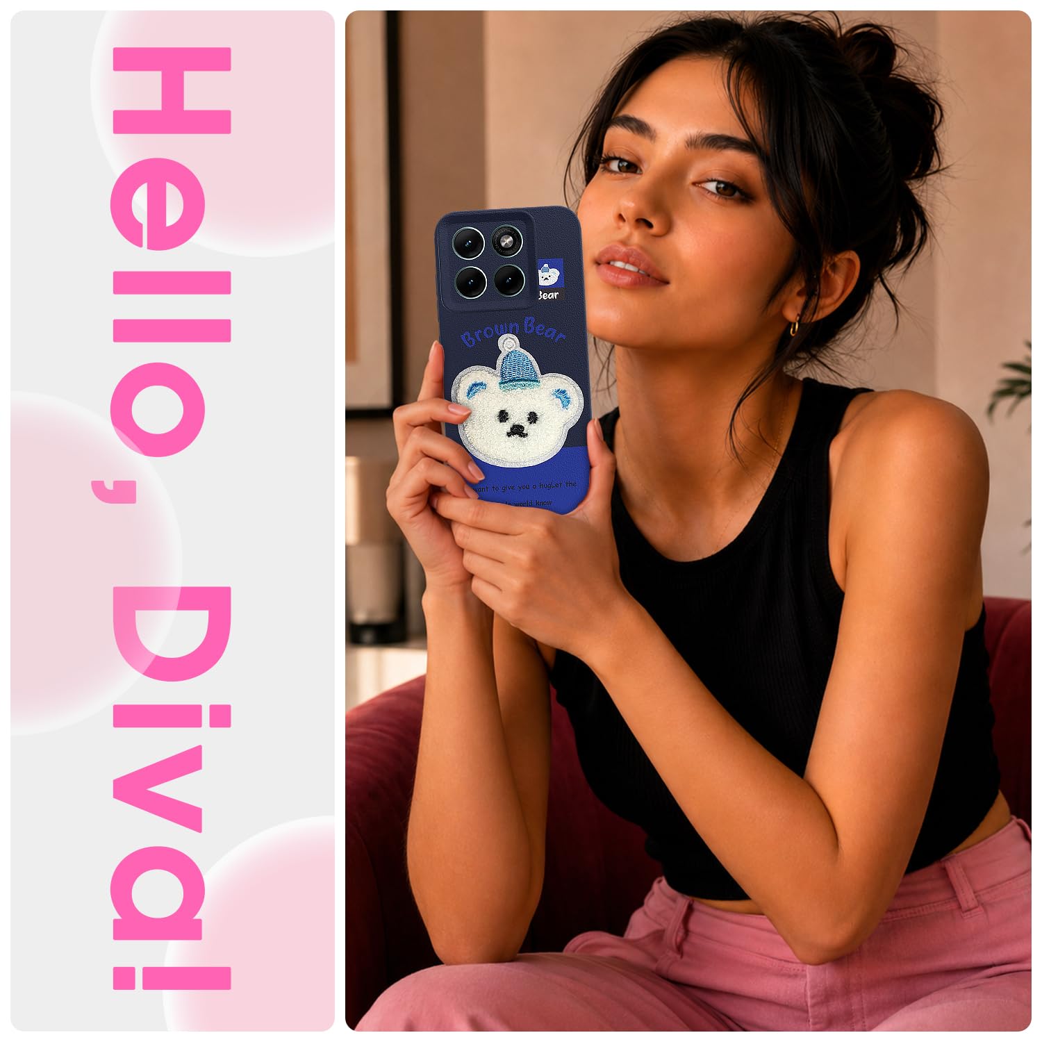 Pikkme Moto Edge 70 Fusion 5G Plush Patch blue phone cover – photo 2