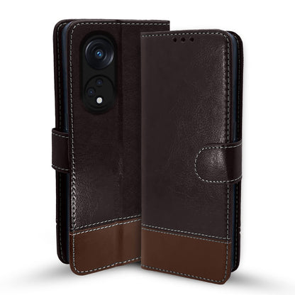 Pikkme coffee & brown flip cover for Oppo Reno 8T 5G