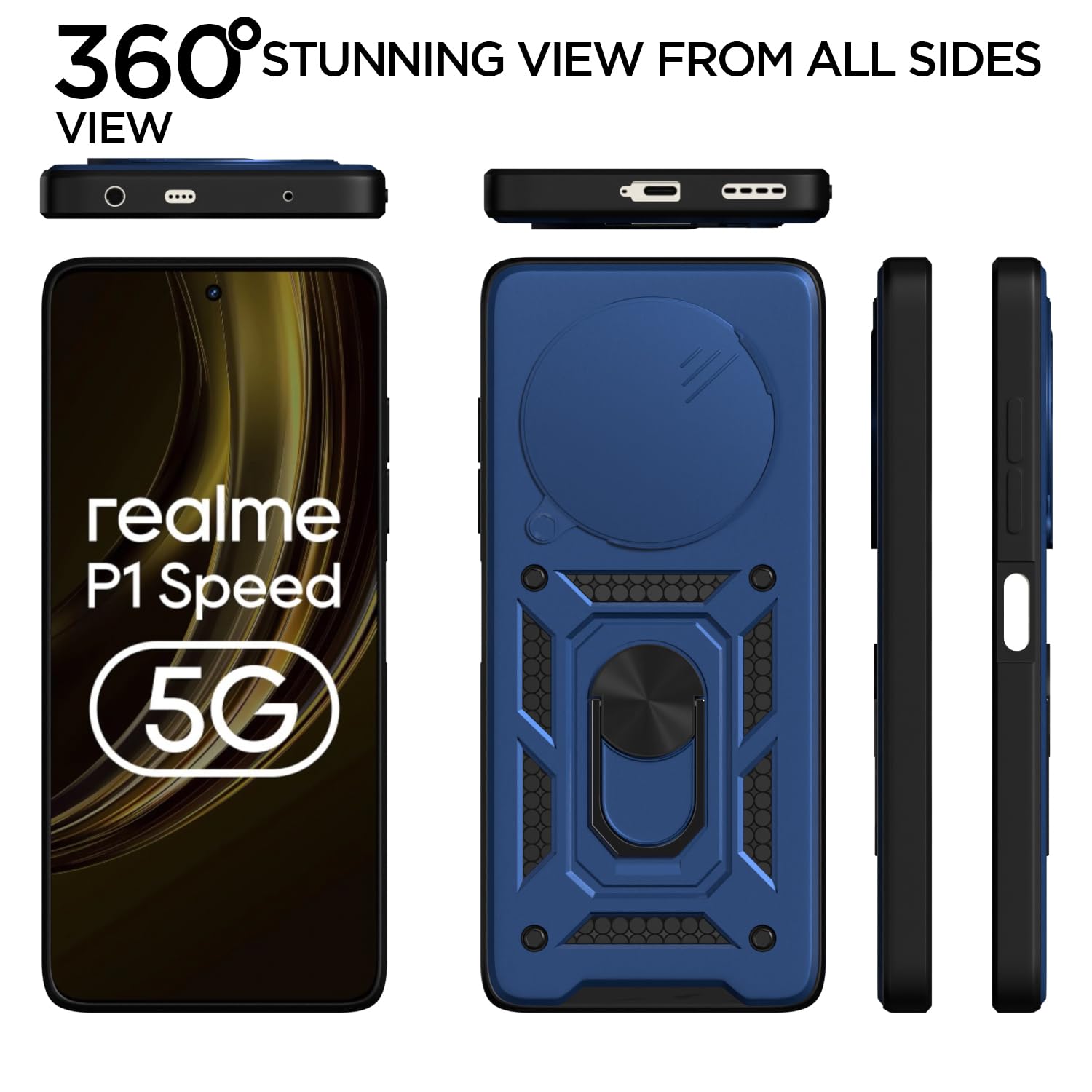 Pikkme blue D10 Camera Shield mobile cover for Realme 13 Plus 5G/P1 – photo 5