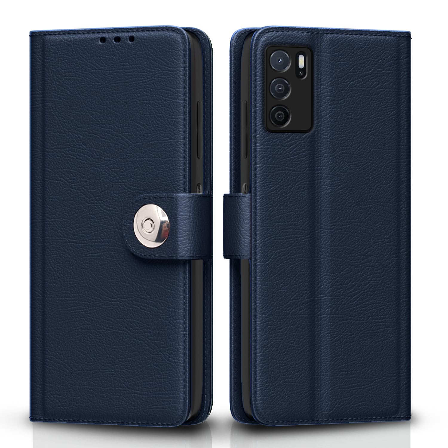Blue Button flip cover for Oppo A16 – Pikkme