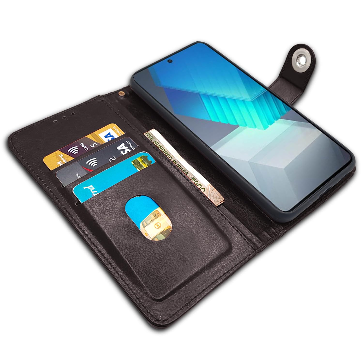 Pikkme iQOO Neo 7 Pro 5G Button coffee flip case – photo 3