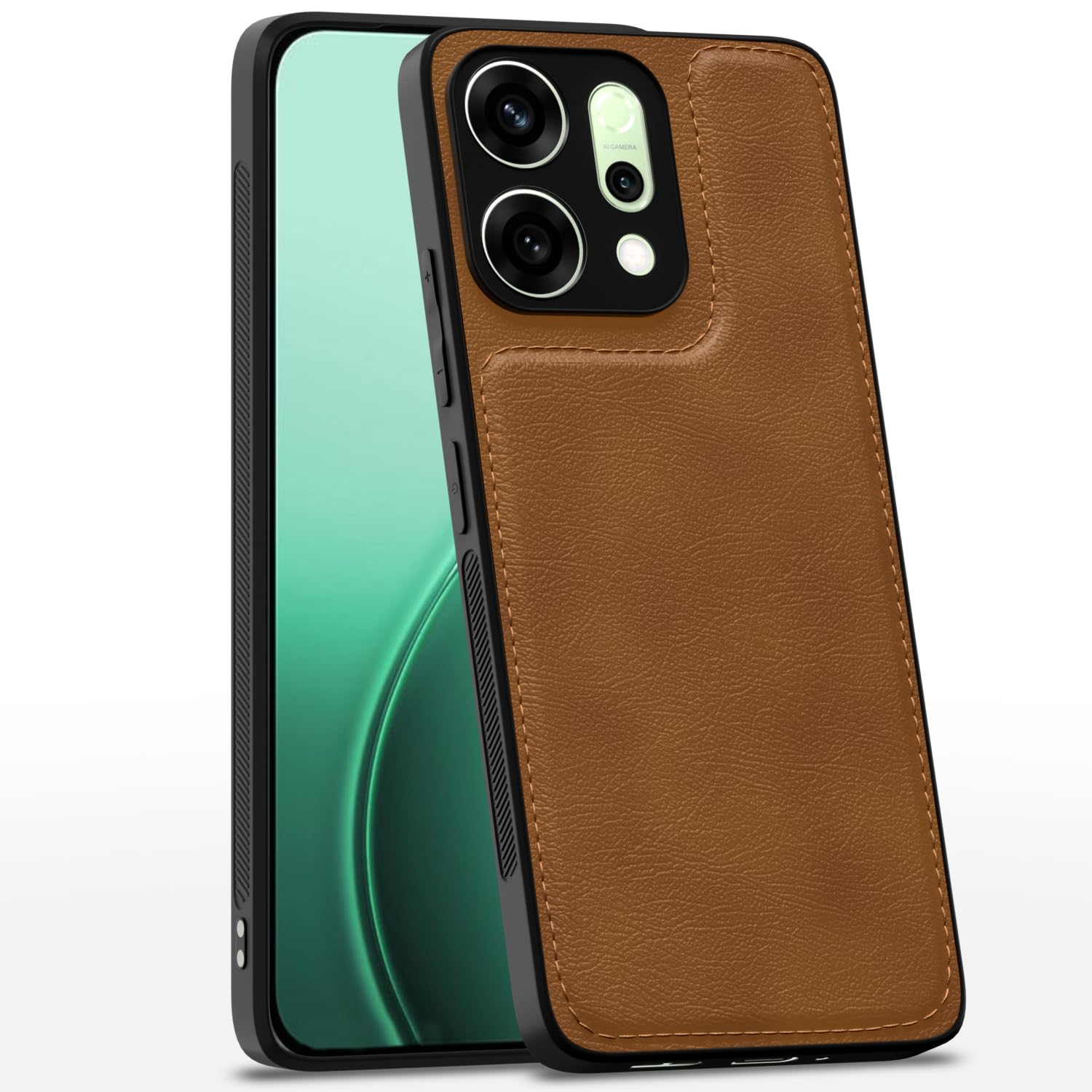 Oppo Reno 14 5G mobile back cover in brown by Pikkme