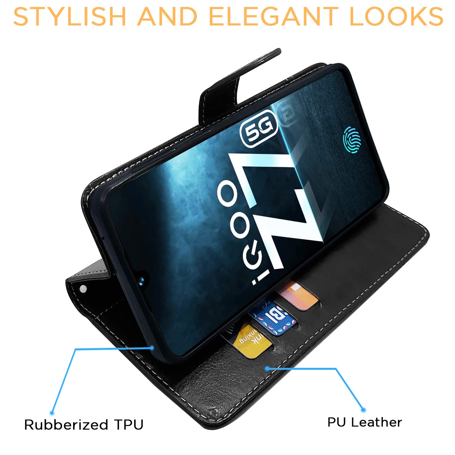 Black & brown Magnetic flip case for iQOO Z7/Z7s 5G – Pikkme – photo 5