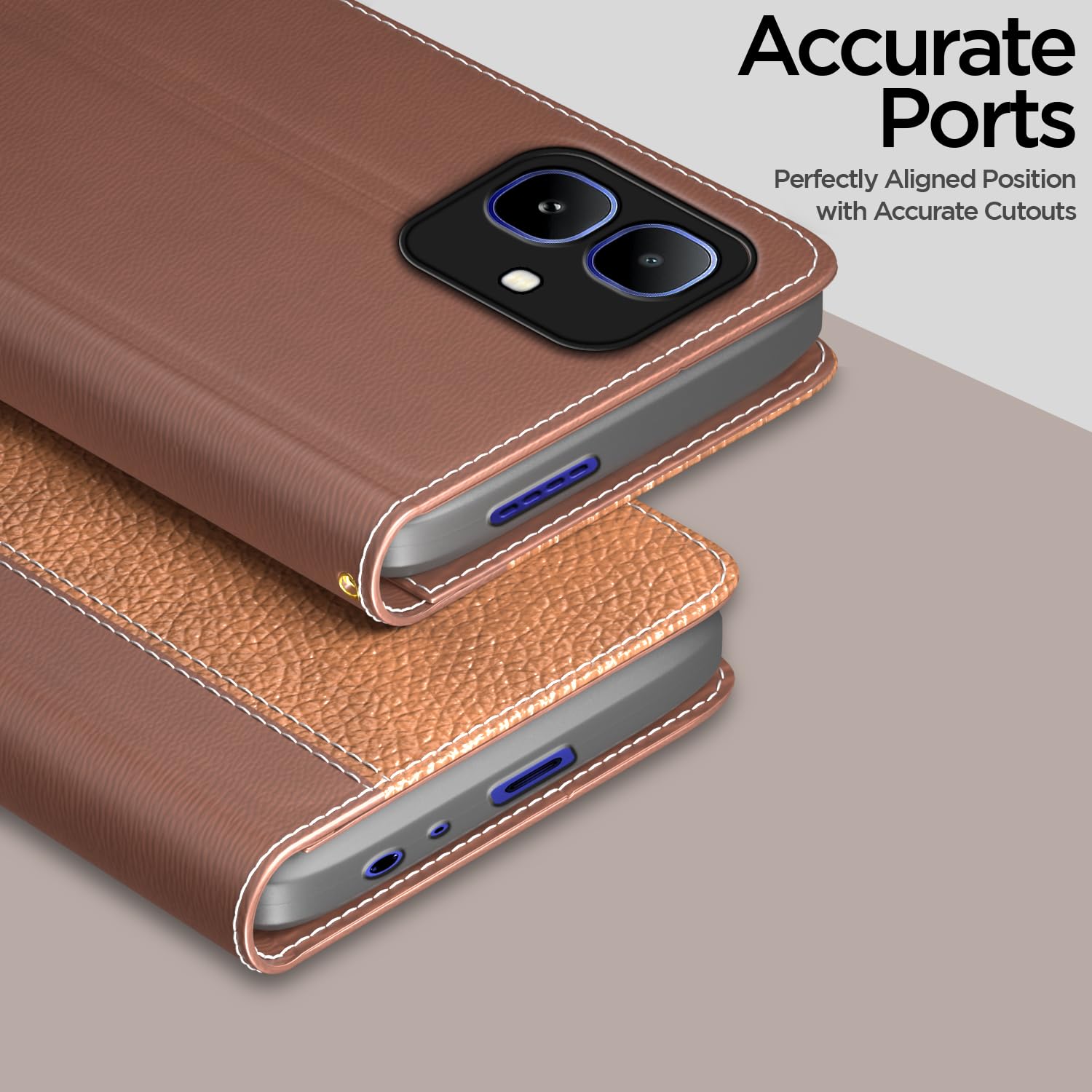 Pikkme tan flip cover for Infinix Smart 20 – photo 2