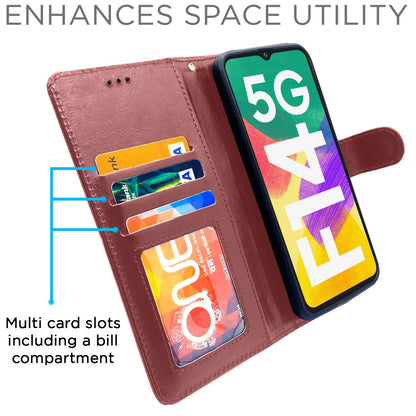 Pikkme Samsung F14 5G Wallet brown flip case – photo 3