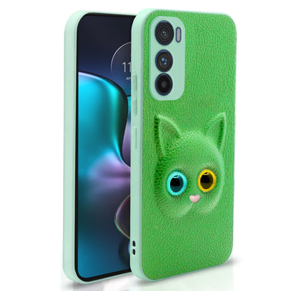 Pikkme green Cat mobile back cover for Moto Edge 30