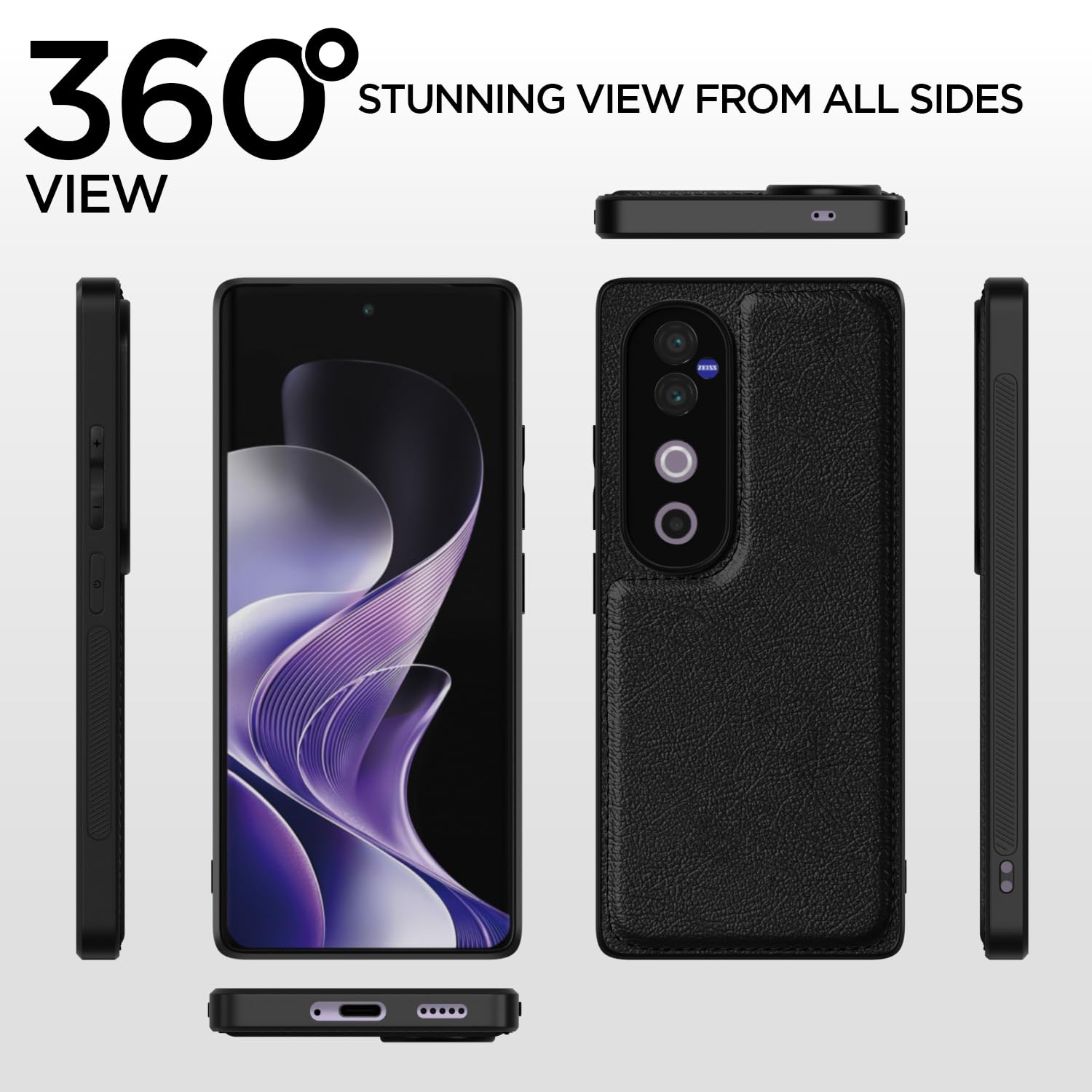Pikkme V40 / V40 Pro / T3 Ultra 5G Leather Back Case | Black