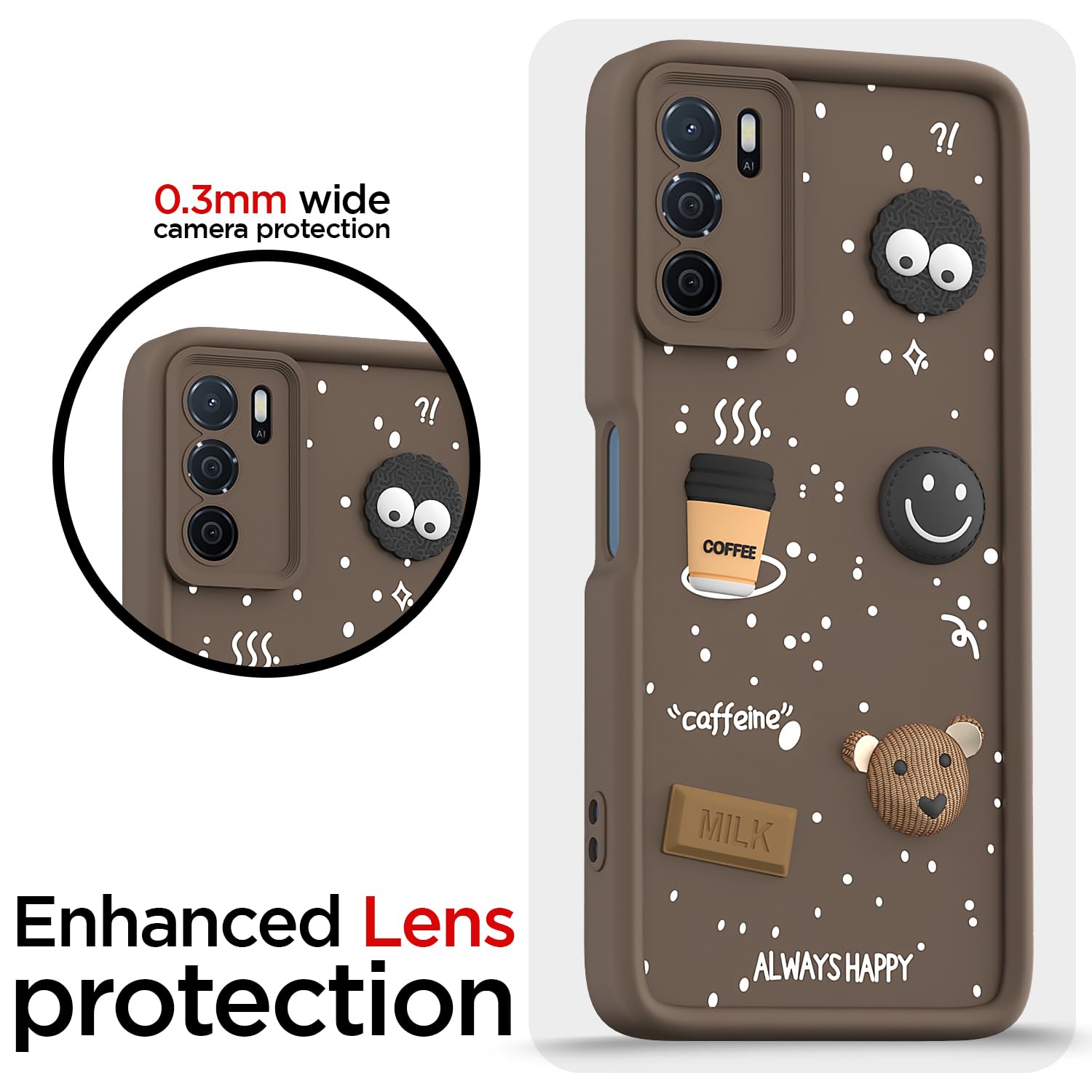 Pikkme brown Silicone mobile cover for Oppo A16/3D – photo 5