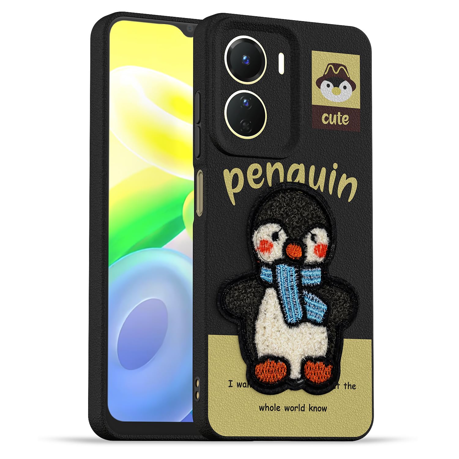 Black phone cover for Vivo Y16/T2x – Pikkme